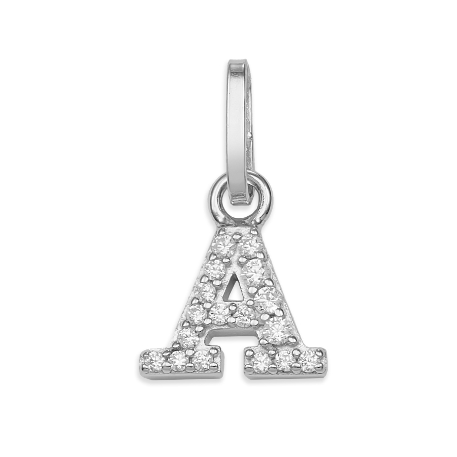 Buchstabenanhänger mit Zirkonia Silber 925/000 rhodiniert