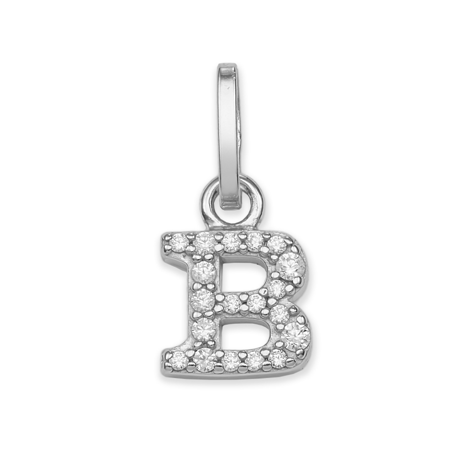 Buchstabenanhänger mit Zirkonia Silber 925/000 rhodiniert