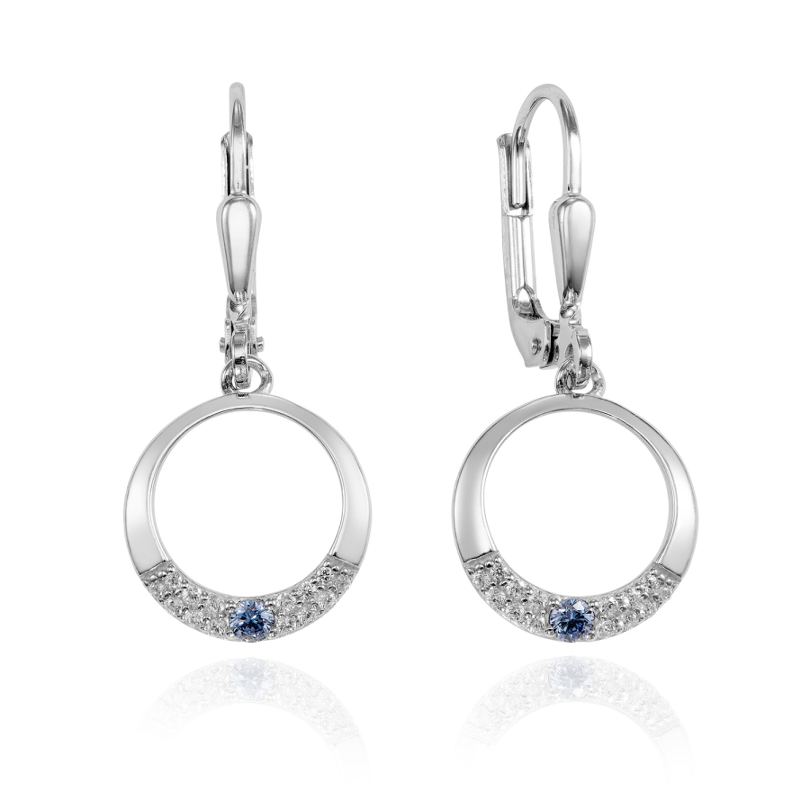 Ohrhänger mit 30 Zirkonia Silber 925/000 rhodiniert