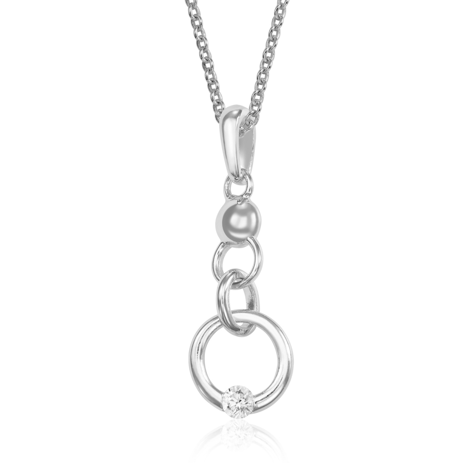 Anhänger Kreise mit Zirkonia Silber 925/000 rhodiniert