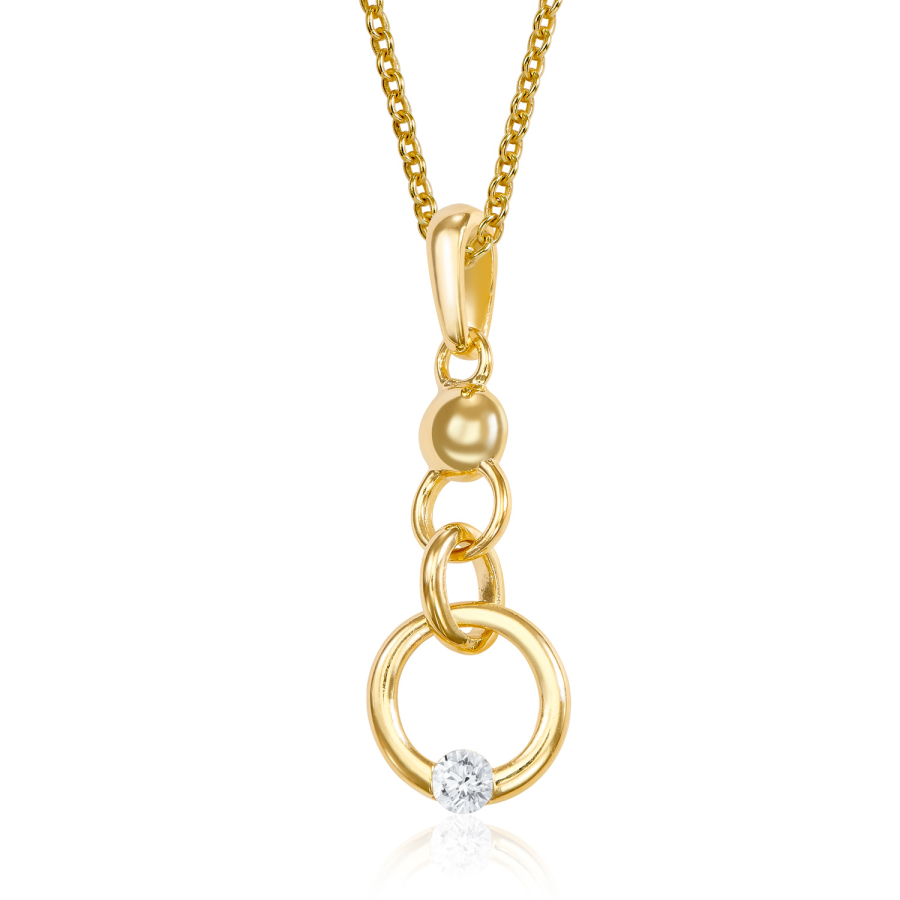 Anhänger Kreise mit Zirkonia Silber 925/000 vergoldet
