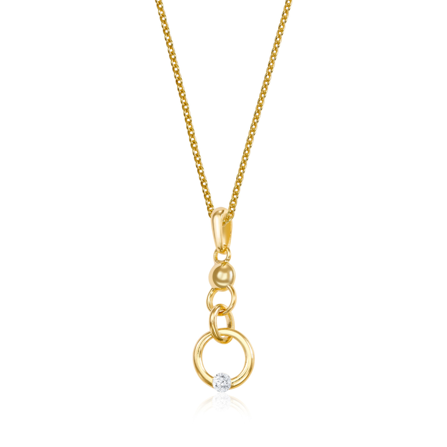 Anhänger Kreise mit Zirkonia Silber 925/000 vergoldet