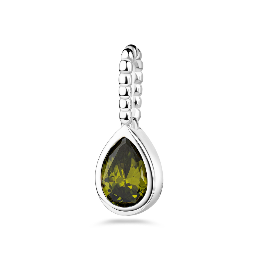 Anhänger Tropfen mit Zirkonia in Olive Silber 925/000