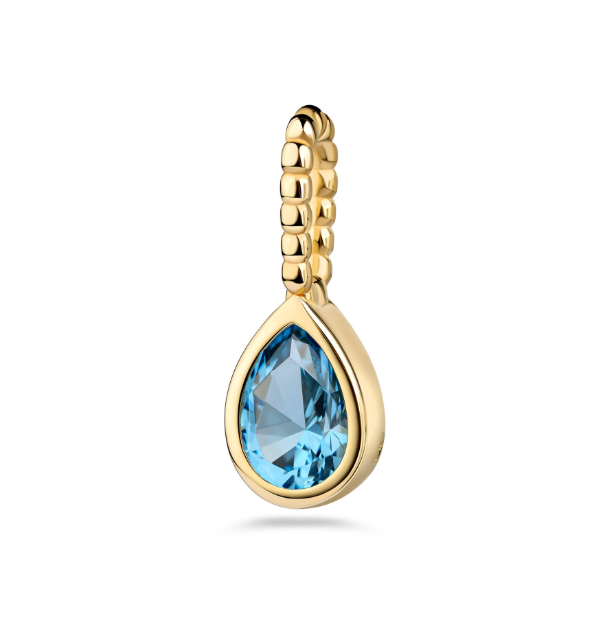 Anhänger Tropfen mit Zirkonia in Royal Blue Silber 925/000 vergoldet