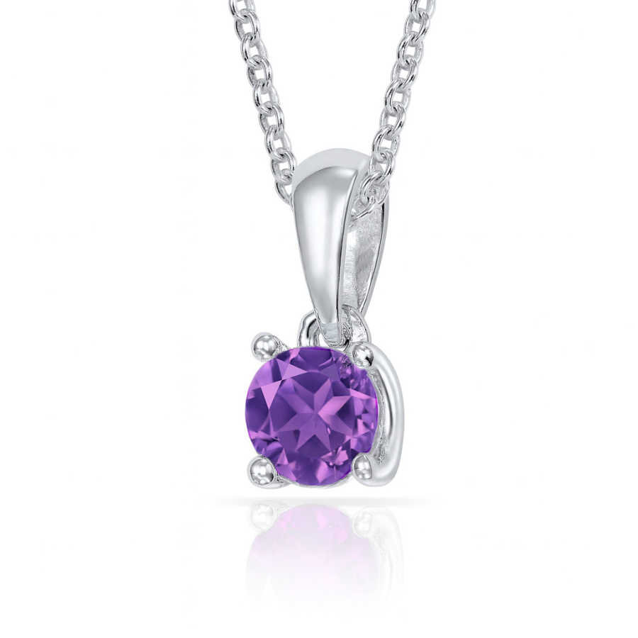 Anhänger Amethyst 5 mm Silber 925/000 rhodiniert