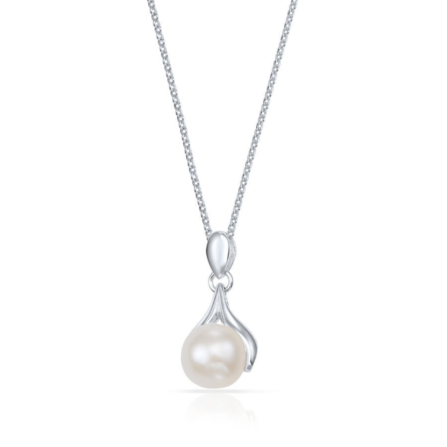 Anhänger mit Süßwasser-Zuchtperle 7,5mm Silber 925/000 rhodiniert