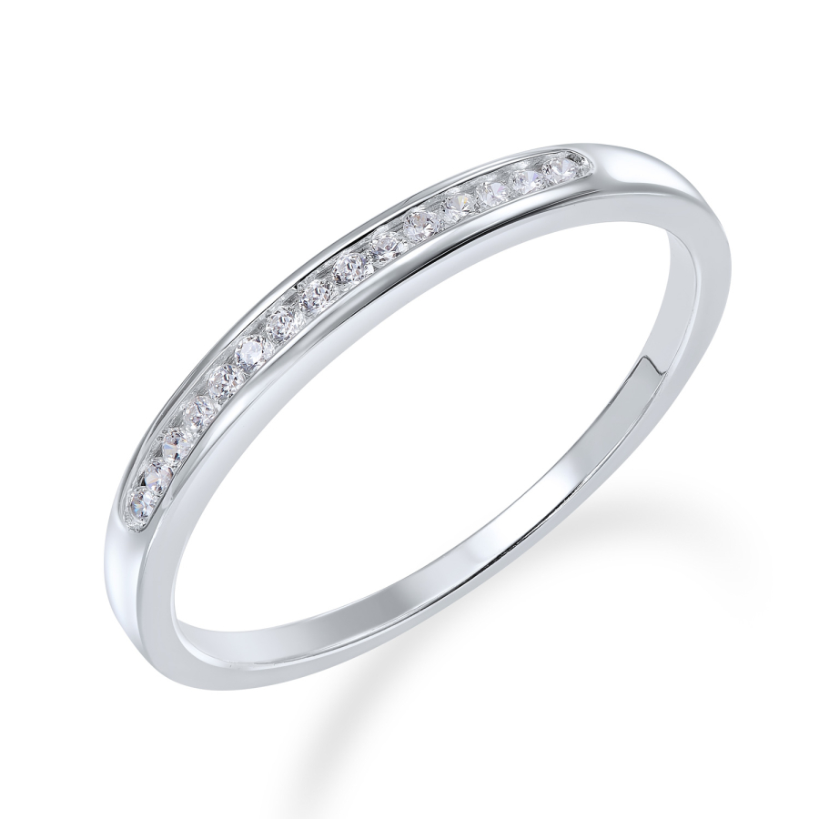 Ring 15 Zirkonia Silber 925/000 rhodiniert