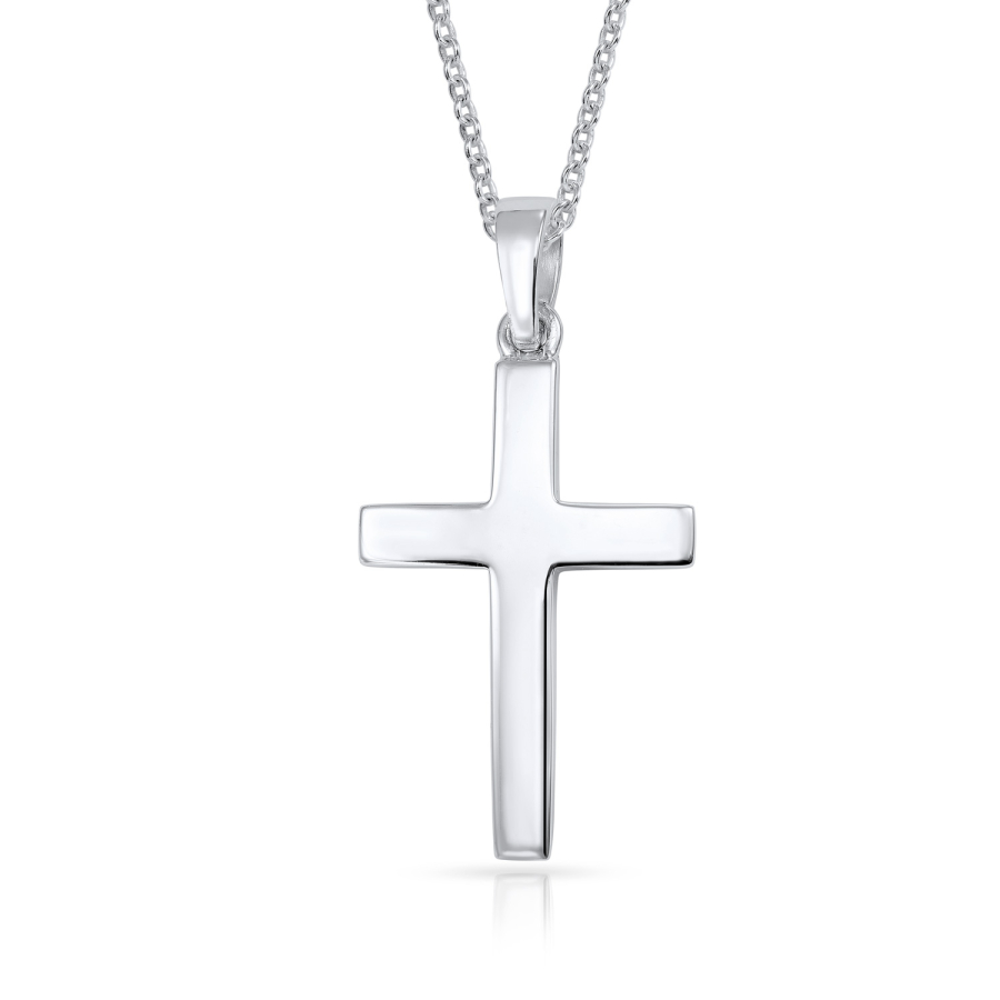 Anhänger Kreuz glanz 25mm Silber 925/000 rhodiniert