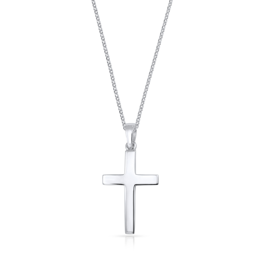 Anhänger Kreuz glanz 25mm Silber 925/000 rhodiniert