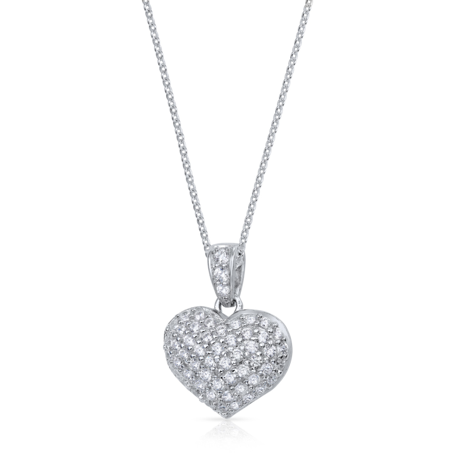 Anhänger Herz mit Zirkonia Silber 925/000 rhodiniert