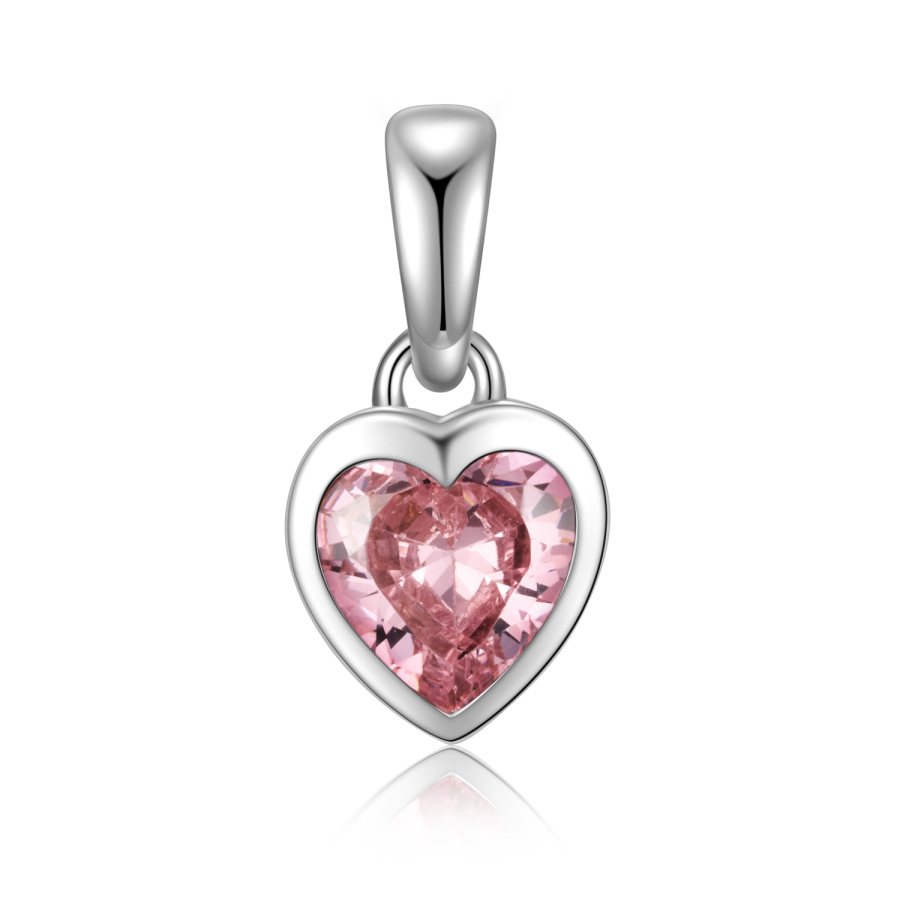 Anhänger Herz mit Zirkonia rosa Silber 925/000