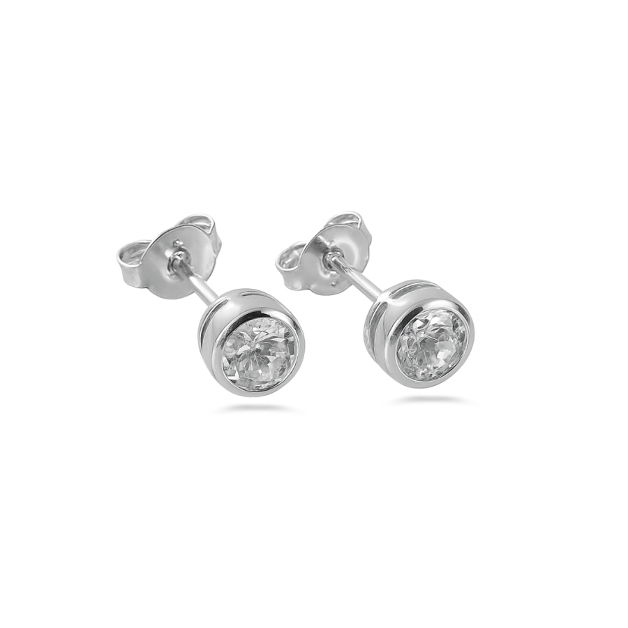 Ohrstecker Zirkonia 2,5mm weiß Silber 925/000 rhodiniert