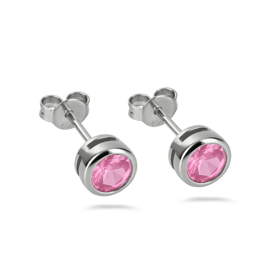 Ohrstecker Zirkonia 2,5mm rosa Silber 925/000 rhodiniert
