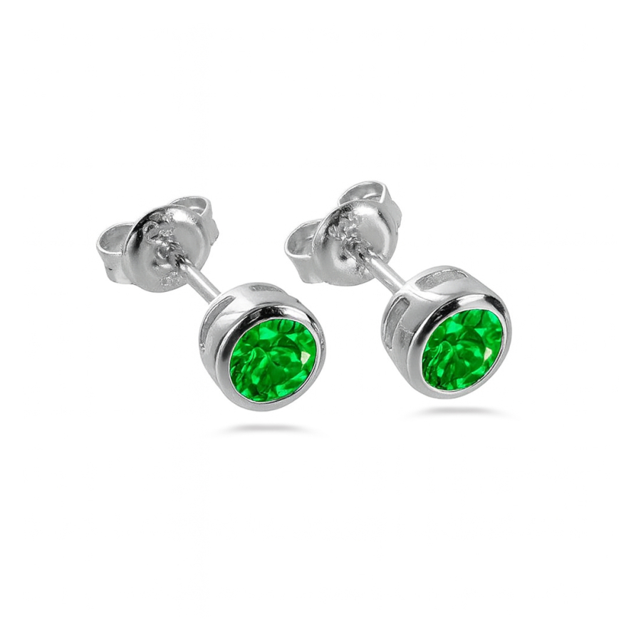 Ohrstecker Zirkonia 3,5mm grün Silber 925/000 rhodiniert