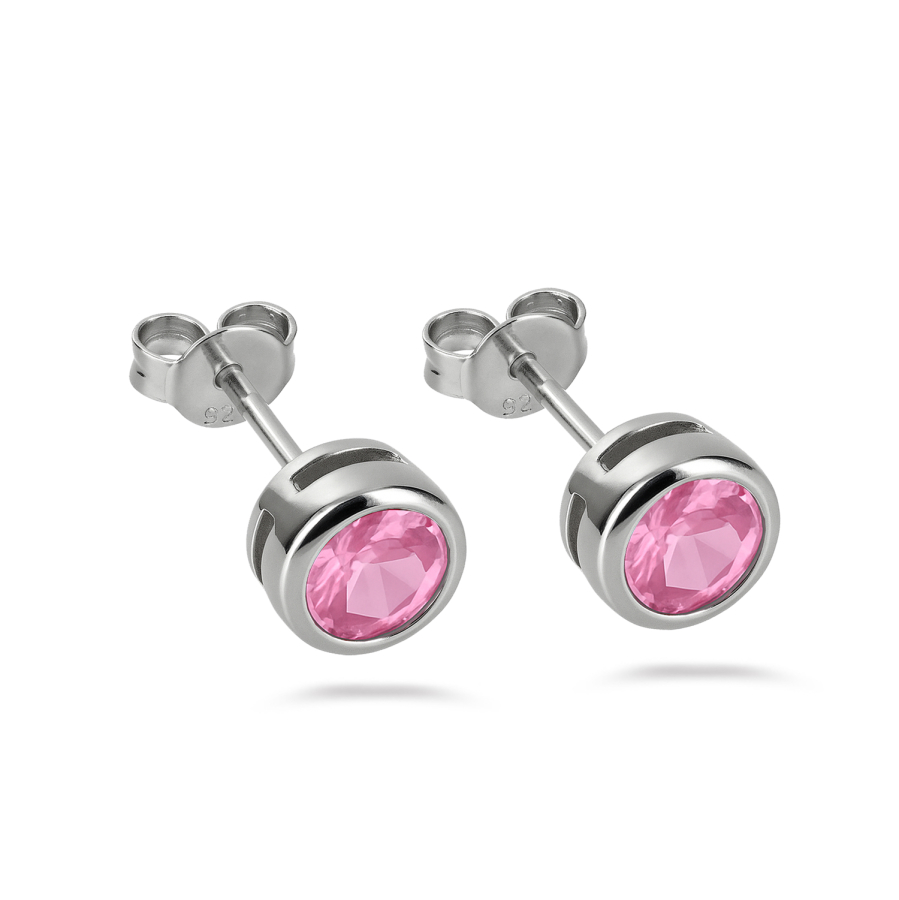 Ohrstecker Zirkonia 3,5mm rosa Silber 925/000 rhodiniert