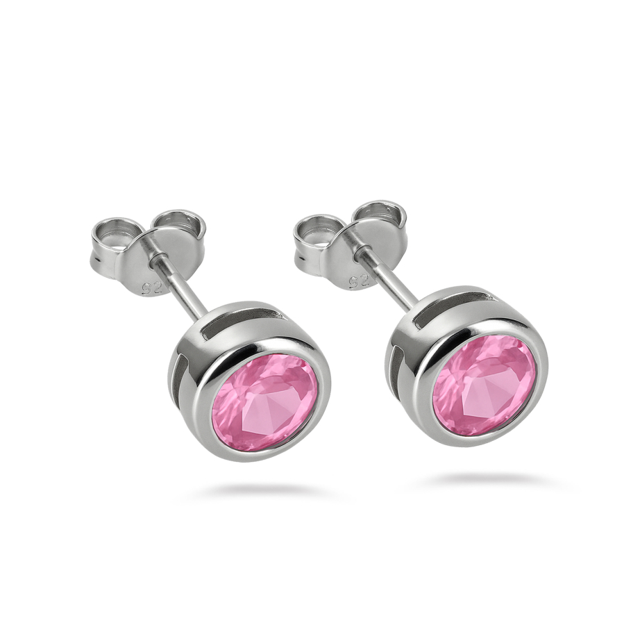 Ohrstecker Zirkonia 4,5mm rosé Silber 925/000 rhodiniert