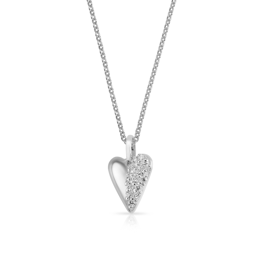 Anhänger Herz mit 15 Zirkonia Silber 925/000 rhodiniert