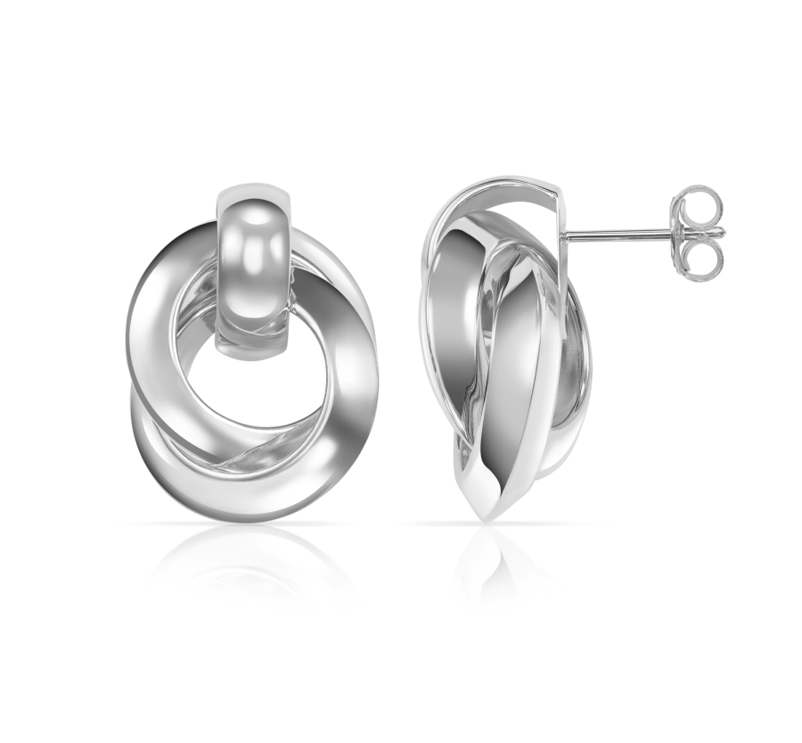 Ohrstecker Ringe  Silber 925/000 rhodiniert
