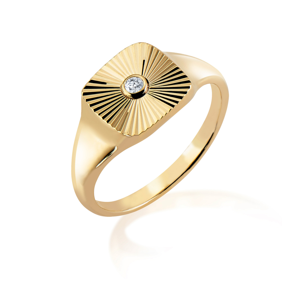 Ring diamantiert mit Zirkonia Silber 925/000 vergoldet