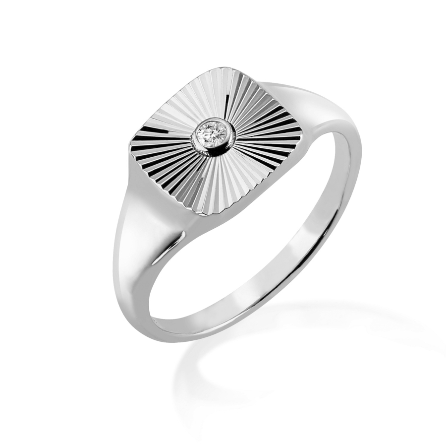 Ring diamantiert mit Zirkonia Silber 925/000 rhodiniert