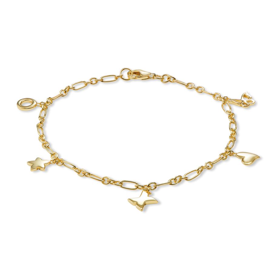Armband mit 5 Motiven Silber 925/000 vergoldet