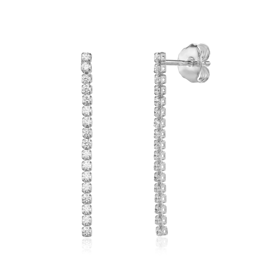 Ohrstecker mit 34 Zirkonia Silber 925/000 rhodiniert