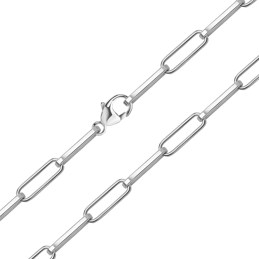 Paperclip Gliederkette 45cm lang Silber 925/000