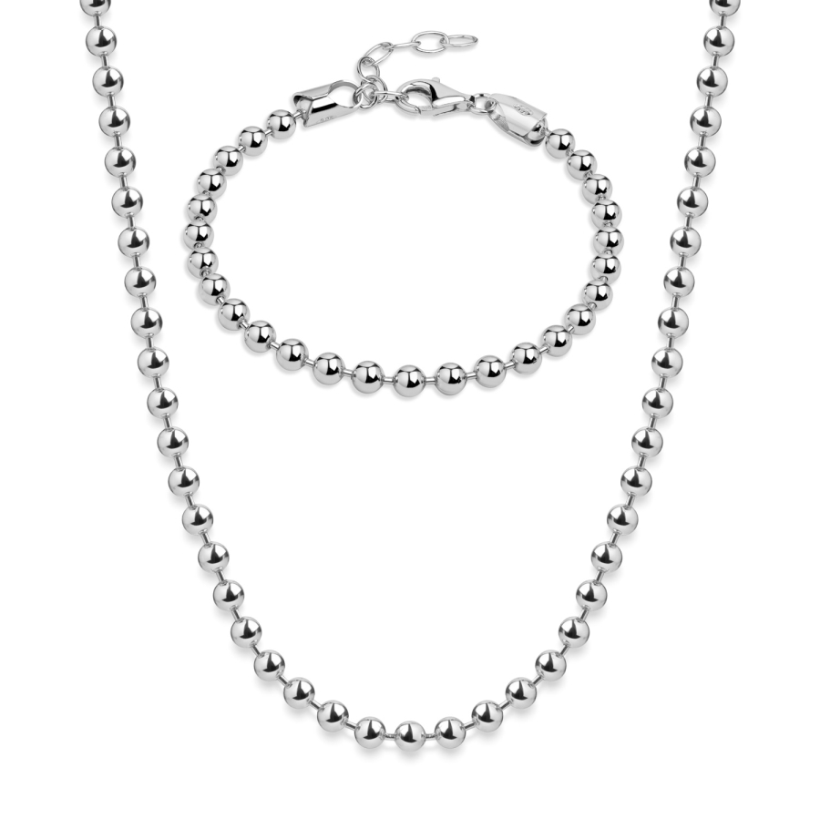 Kugelarmband 4mm breit Silber 925/000