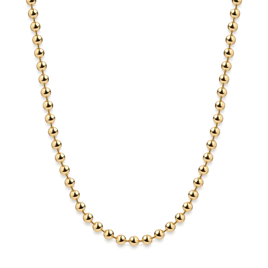 Kugelkette 4mm breit Silber 925/000 vergoldet