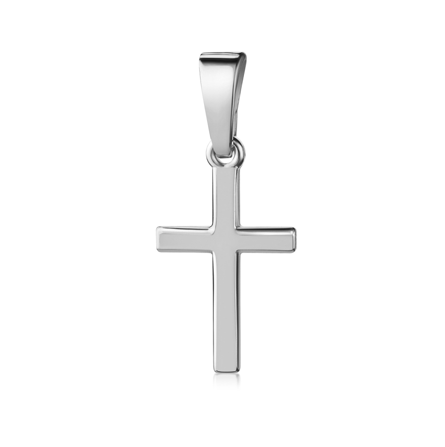 Anhänger Kreuz glanz 11mm Silber 925/000 rhodiniert