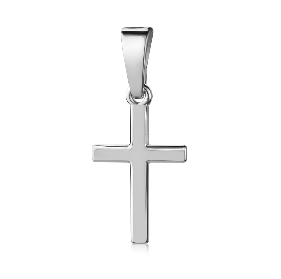 Anhänger Kreuz glanz 11mm Silber 925/000 rhodiniert