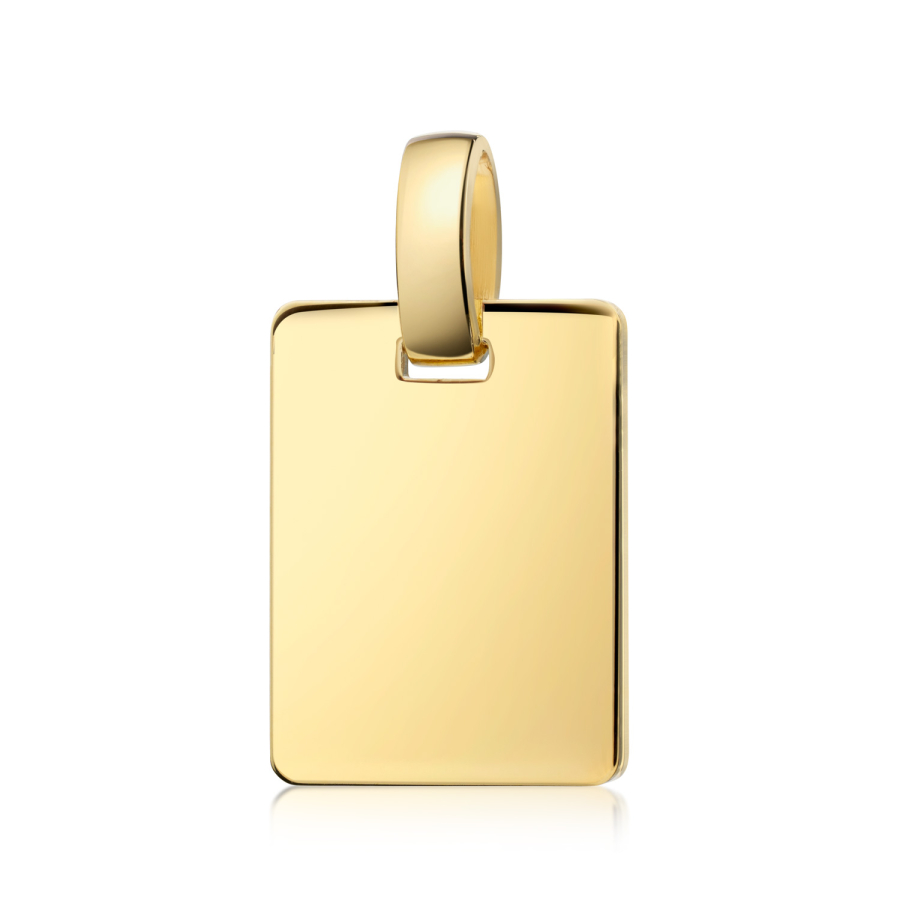 Gravurplatte Rechteck 13x10mm Silber 925/000 vergoldet