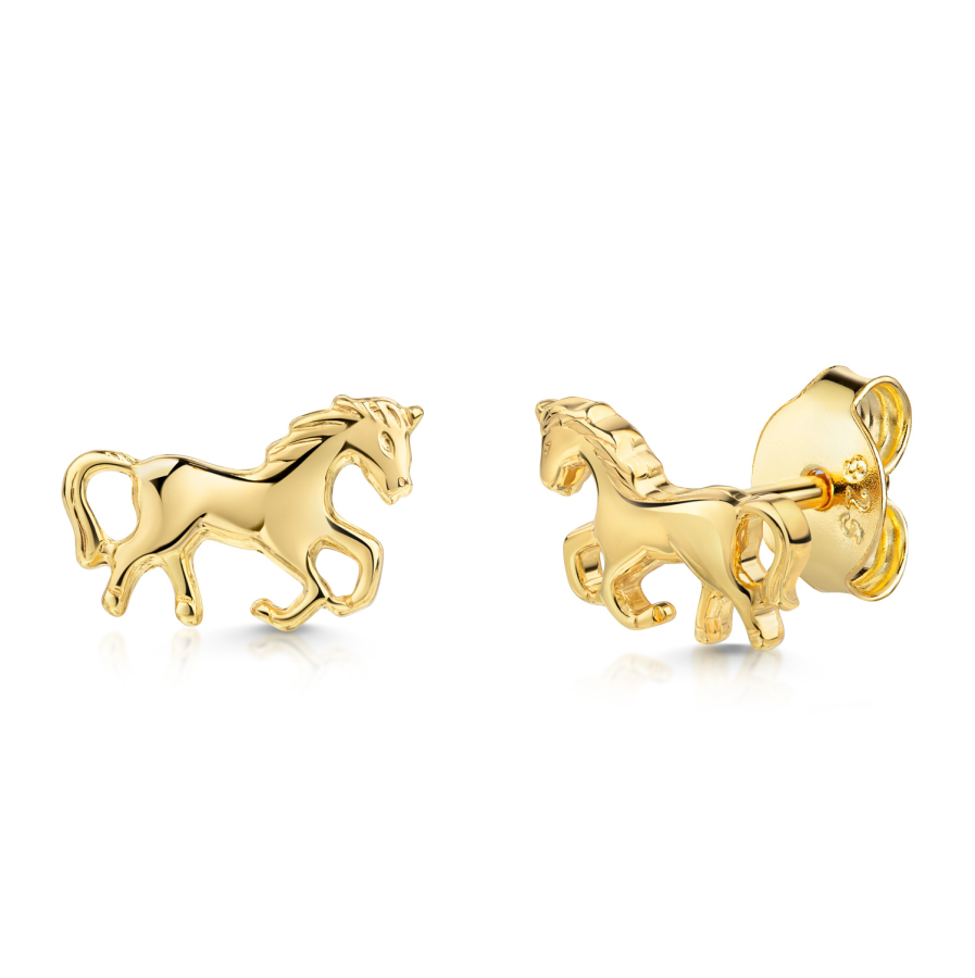 Ohrstecker Pferd Silber 925/000 vergoldet