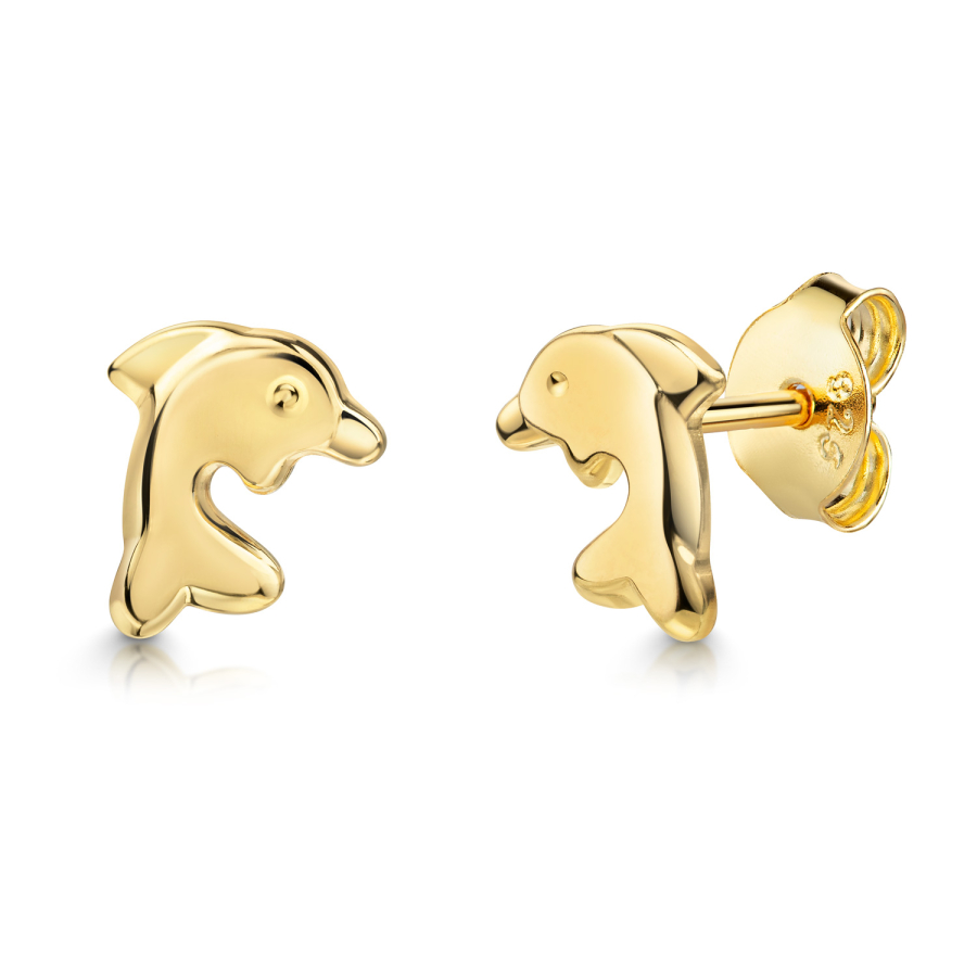 Ohrstecker Delphin Silber 925/000 vergoldet