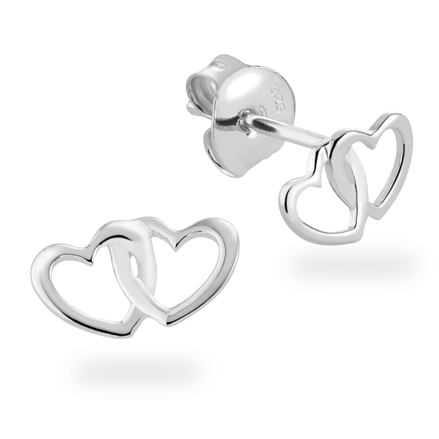Ohrstecker Herzen Silber 925/000 rhodiniert