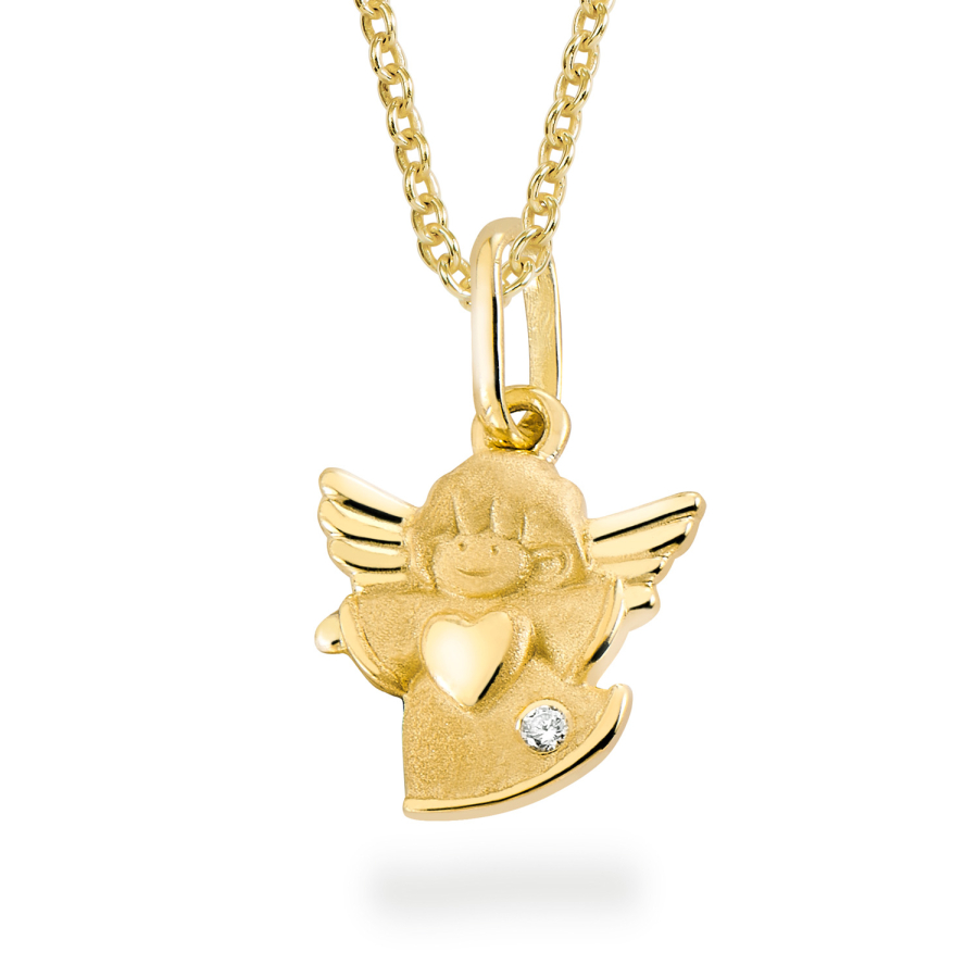 Anhänger Engel mit Zirkonia Silber 925/000 vergoldet