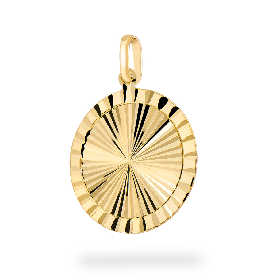 Anhänger rund Ø 16mm diamantiert Silber 925/000 vergoldet