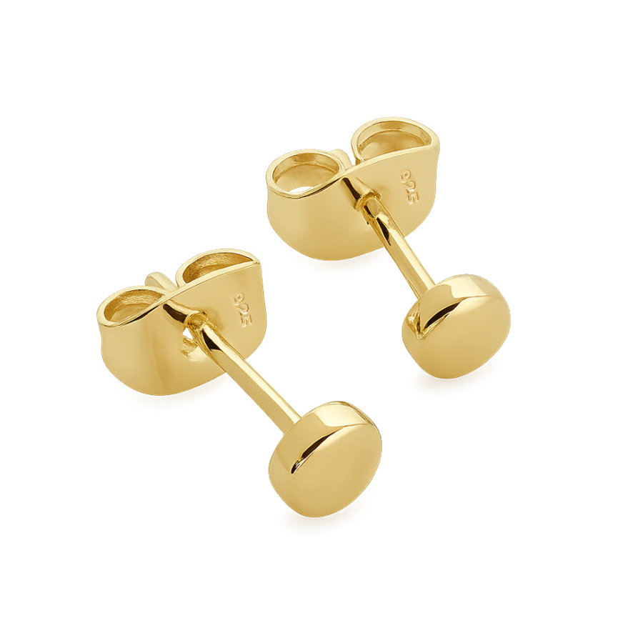 Ohrstecker rund 5mm Silber 925/000 vergoldet