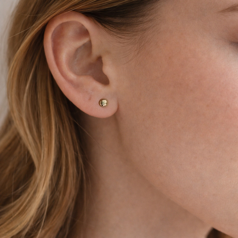 Ohrstecker rund 5mm Silber 925/000 vergoldet