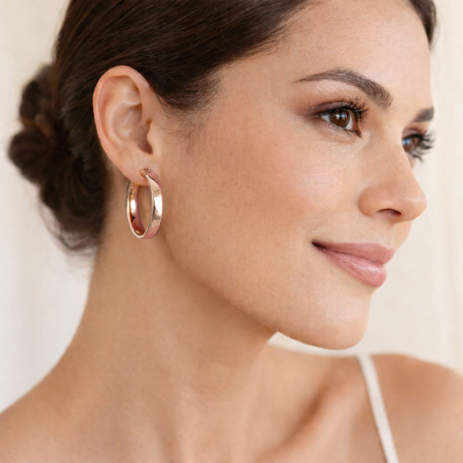 Creolen Ø 25mm Silber 925/000 rosé vergoldet