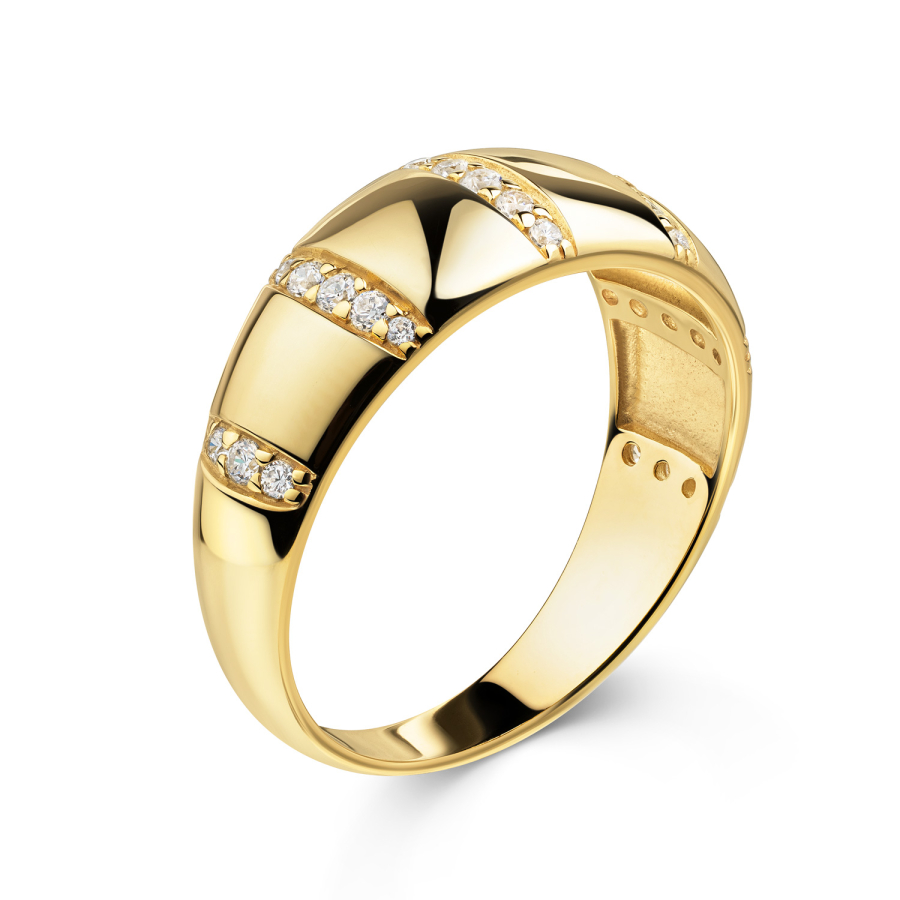 Ring 26 Zirkonia Silber 925/000 vergoldet