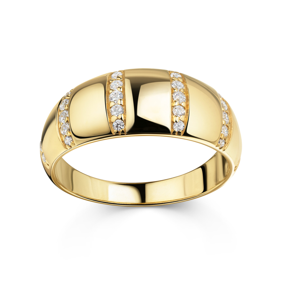 Ring 26 Zirkonia Silber 925/000 vergoldet