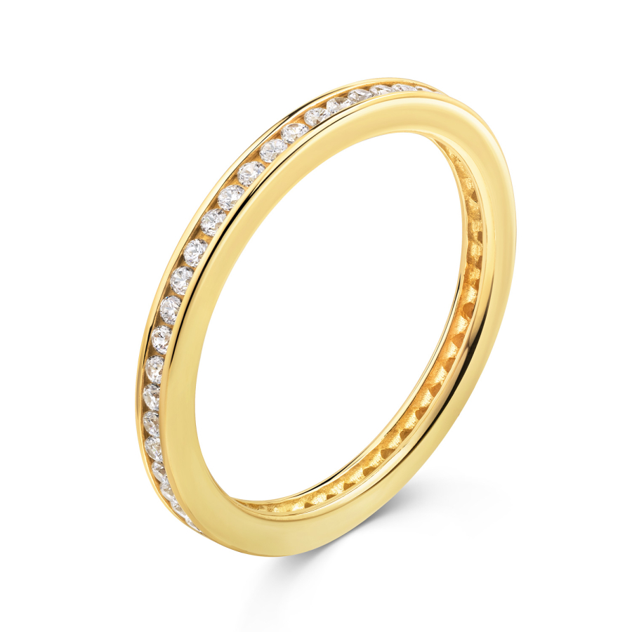 Ring Memoire Zirkonia Silber 925/000 vergoldet