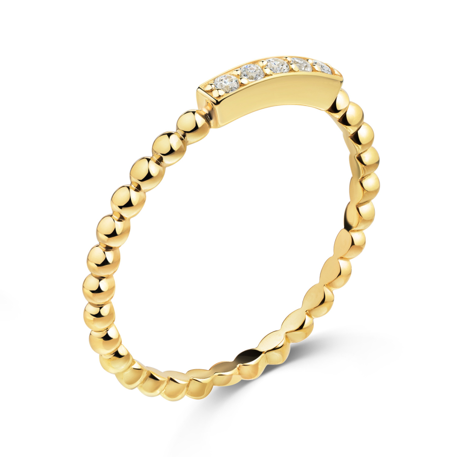 Ring 5 Zirkonia Silber 925/000 vergoldet