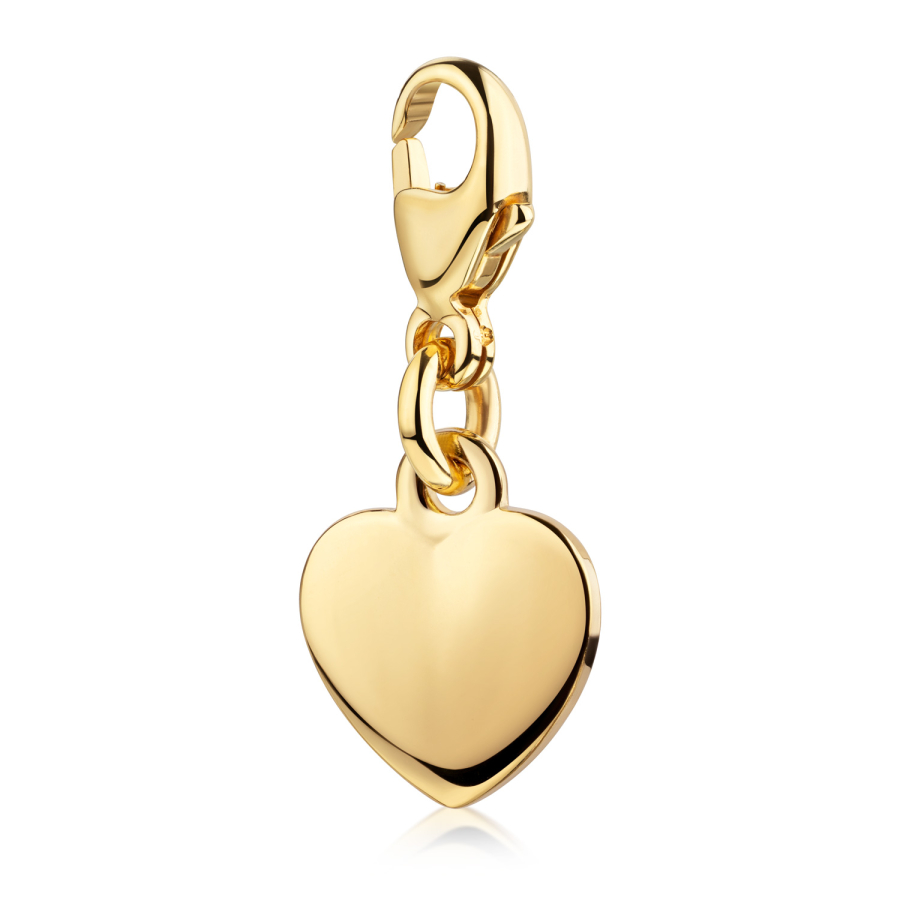Charm Herz Silber 925/000 vergoldet