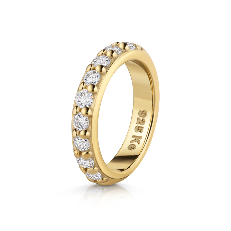 Charm Divider Zirkonia Ø 8mm Silber 925/000 vergoldet