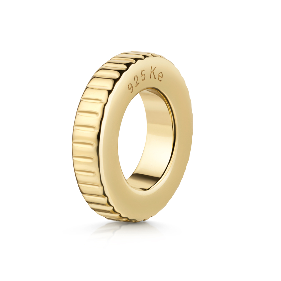 Charm Divider gerillt Ø 8,5mm Silber 925/000 vergoldet