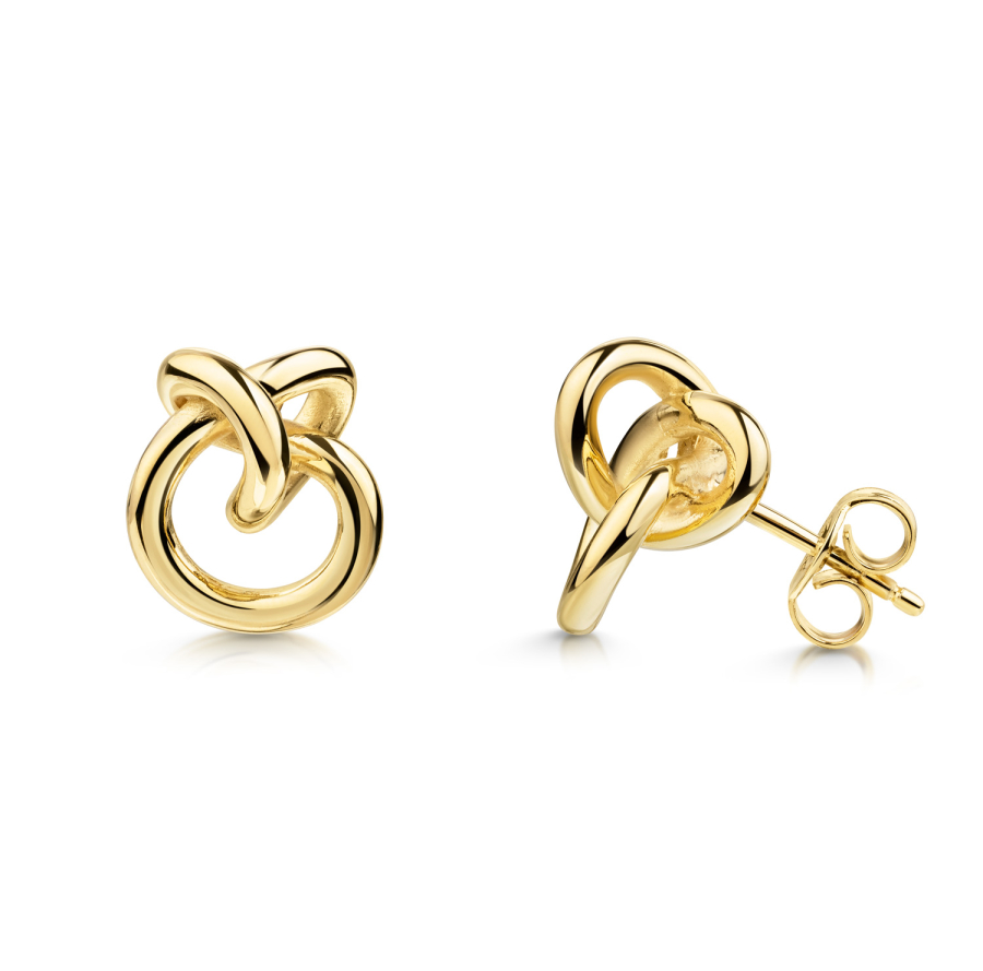 Ohrstecker Knoten Silber 925/000 vergoldet
