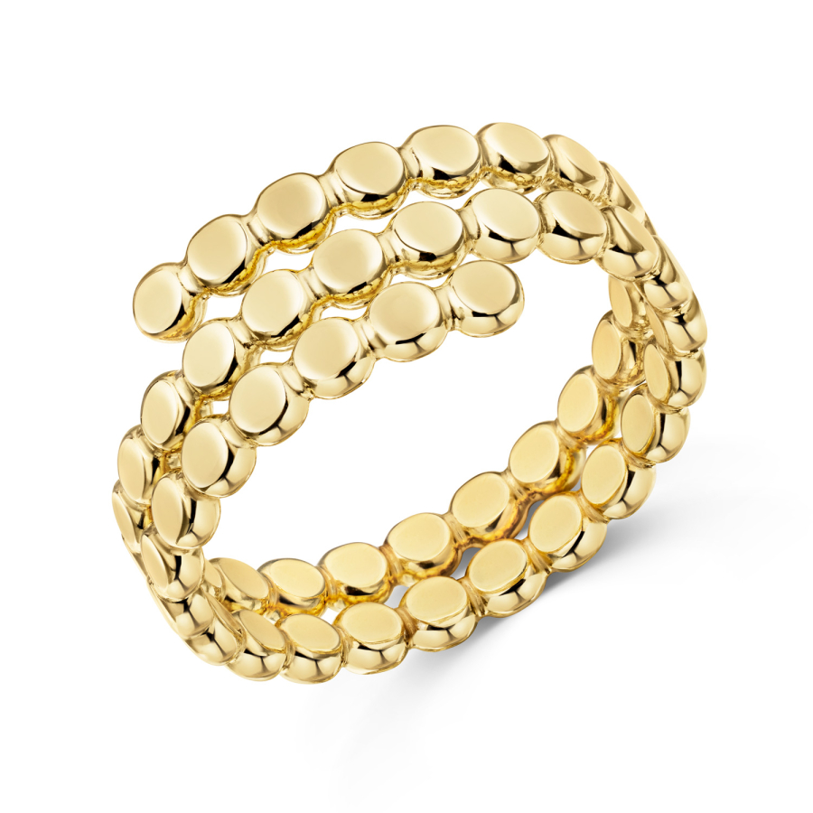 Kugel-Ring gewalzt Silber 925/000 vergoldet