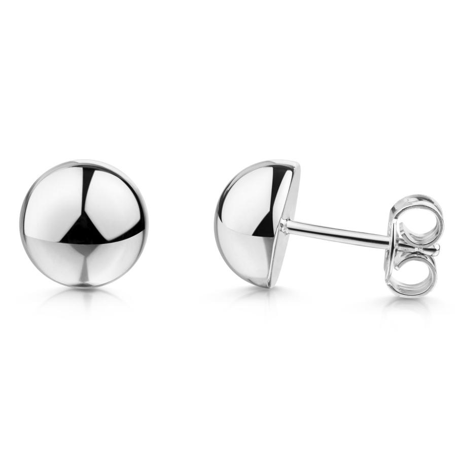 Ohrstecker Halbkugel Ø10,5mm Silber 925/000